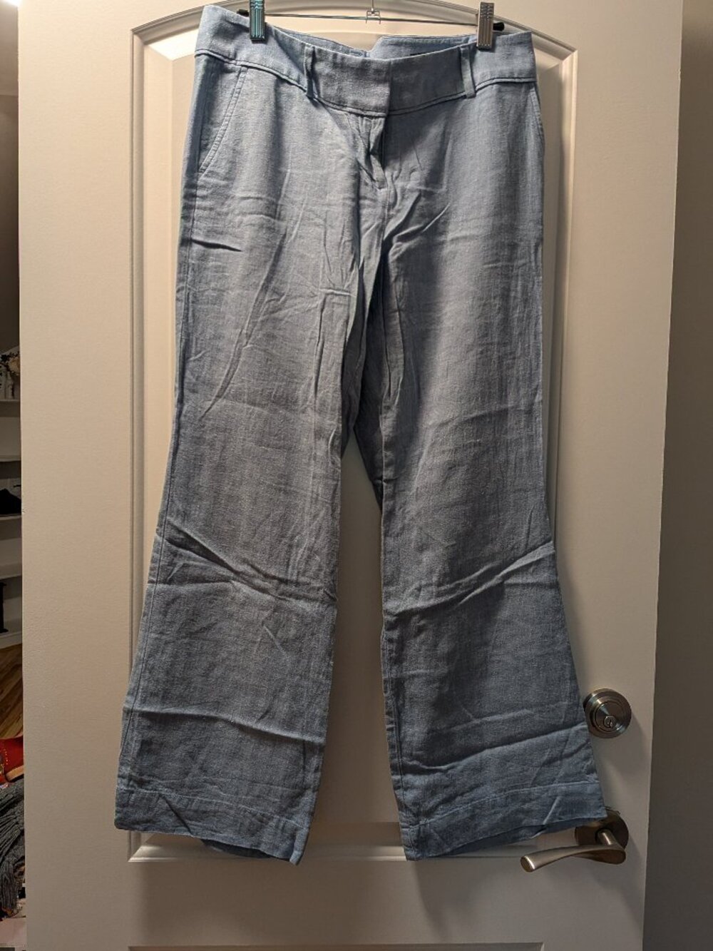 Ann Taylor LOFT Marisa Blue Linen Pants Size 4P